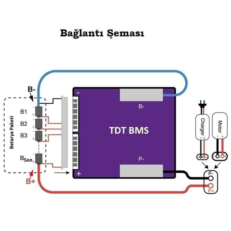 TDT 10S 20A Balanslı Lityum Batarya BMS (Küçük Boyutlu)