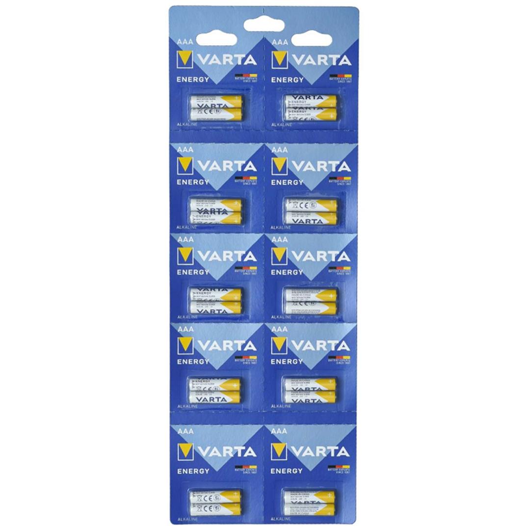 Varta Longlife 4103 LR03 AAA Alkalin İnce Kalem Pil — 20'li Paket