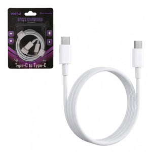 Weko WK-29906 beyaz 1 metre USB Type-C to Type-C şarj ve veri kablosu